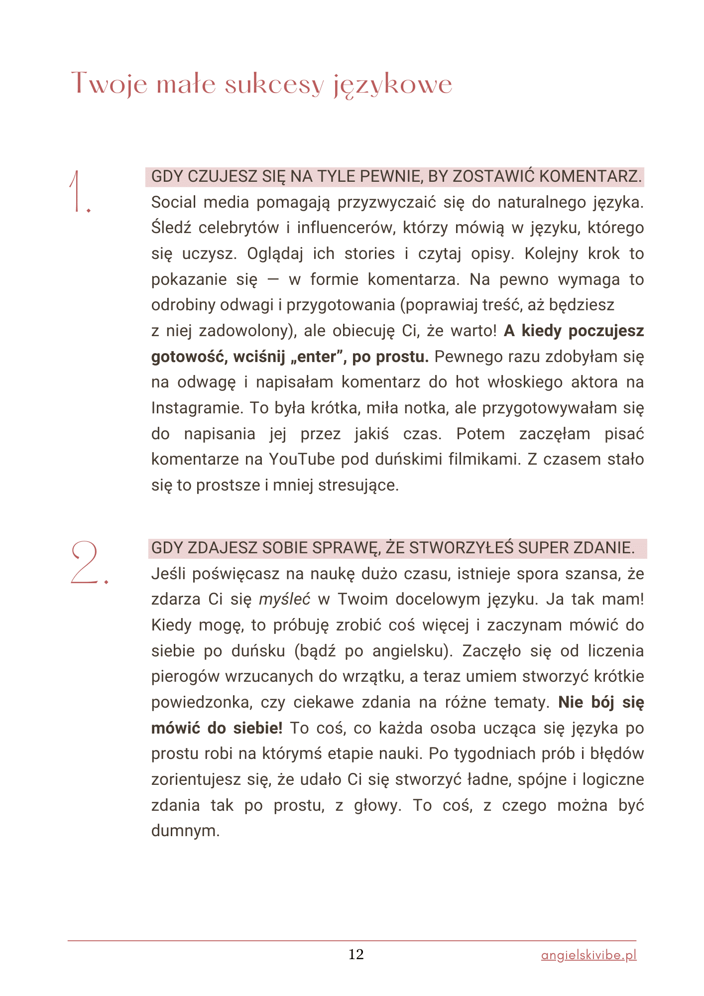 Językowa moc - Angielski Vibe Twoje małe sukcesy językowe